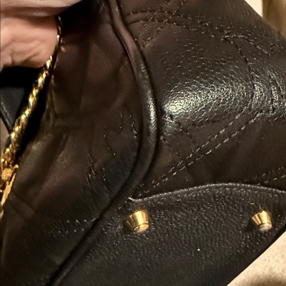 Bundle ONLY Metrocity Black Quilted Leather Crossbody Bag with Gold Details - Picture 9 of 17